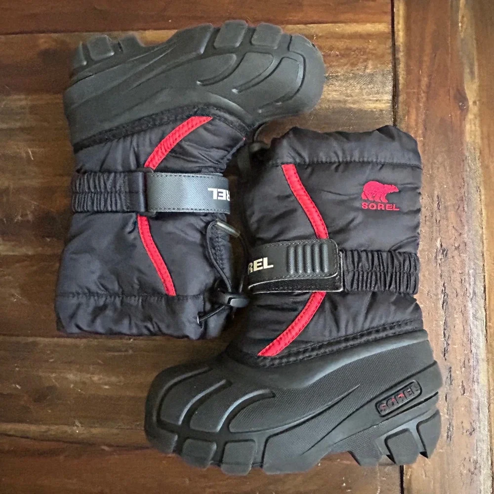 Sorel Toddler Boys Snow Boots Size 9 Waterproof Insulated Removable Liners